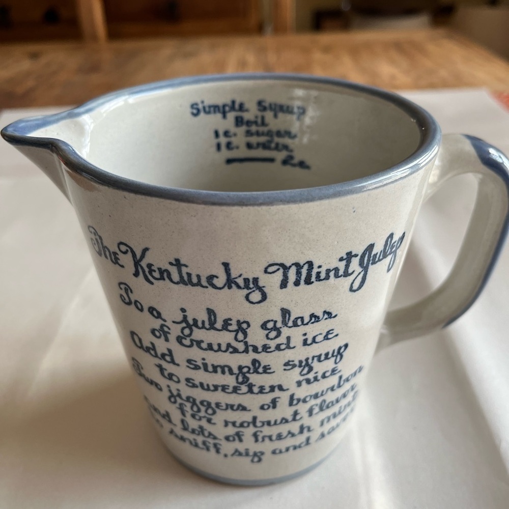 VTG Louisville Stoneware Co. Pottery Pitcher Mint Julep Recipe 100th Derby EUC. - Picture 3 of 13
